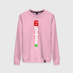 Свитшот хлопковый женский Скорости мотоцикла, цвет: светло-розовый