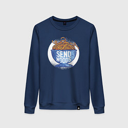 Свитшот хлопковый женский Send Noods, цвет: тёмно-синий