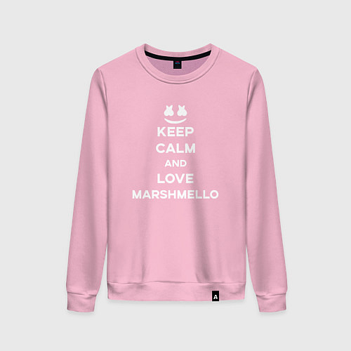 Женский свитшот Keep Calm & Love Marshmello / Светло-розовый – фото 1