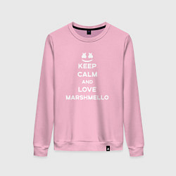Свитшот хлопковый женский Keep Calm & Love Marshmello, цвет: светло-розовый