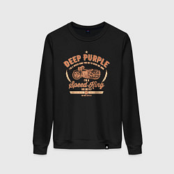 Свитшот хлопковый женский Deep Purple: Speed King, цвет: черный