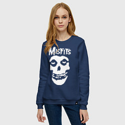 Свитшот хлопковый женский Misfits, цвет: тёмно-синий — фото 2