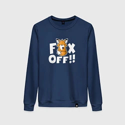 Свитшот хлопковый женский Fox Off!, цвет: тёмно-синий