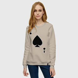 Свитшот хлопковый женский Пиковый туз, цвет: миндальный — фото 2