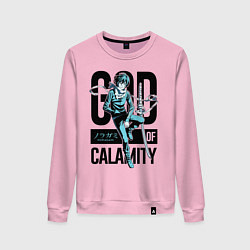Свитшот хлопковый женский God of Calamity, цвет: светло-розовый