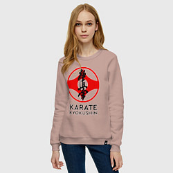 Свитшот хлопковый женский Karate Kyokushin, цвет: пыльно-розовый — фото 2