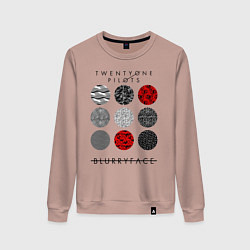 Свитшот хлопковый женский TOP: Blurryface, цвет: пыльно-розовый