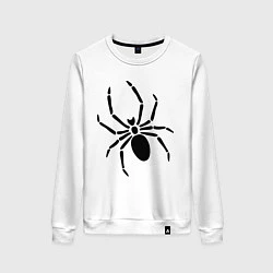 Свитшот хлопковый женский Страшный паук, цвет: белый