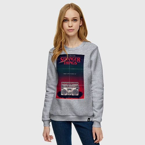 Женский свитшот Название и магнитофон / Меланж – фото 3