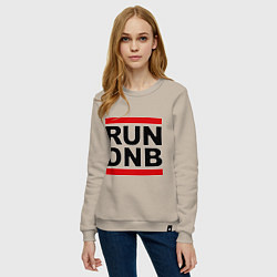 Свитшот хлопковый женский RUN DNB, цвет: миндальный — фото 2