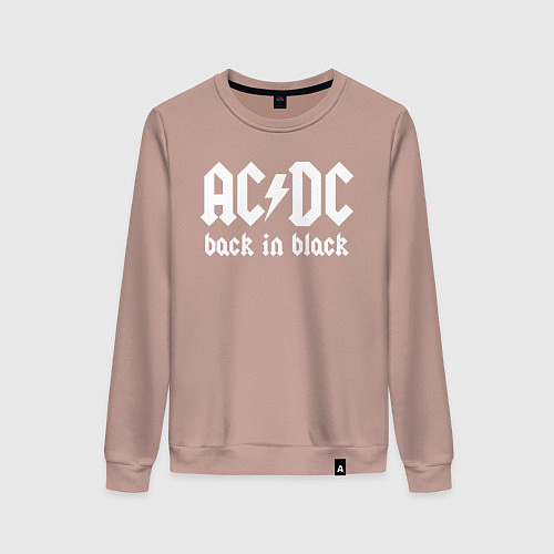 Женский свитшот ACDC BACK IN BLACK / Пыльно-розовый – фото 1