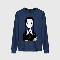 Свитшот хлопковый женский Wednesday Addams, цвет: тёмно-синий