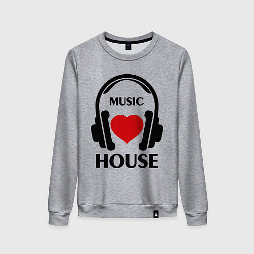 Женский свитшот House Music is Love / Меланж – фото 1