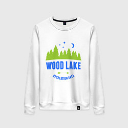 Свитшот хлопковый женский Wood Lake, цвет: белый