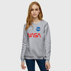 Свитшот хлопковый женский Nasa mania, цвет: меланж — фото 2
