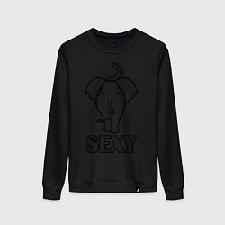 Свитшот хлопковый женский Sexy elephant, цвет: черный