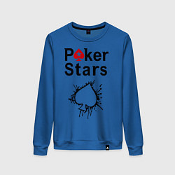 Свитшот хлопковый женский Poker Stars, цвет: синий