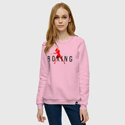 Свитшот хлопковый женский Boxing indastry, цвет: светло-розовый — фото 2