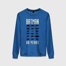 Свитшот хлопковый женский Batman Logos, цвет: синий