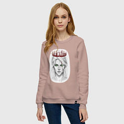 Свитшот хлопковый женский Цирилла, цвет: пыльно-розовый — фото 2