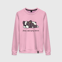 Свитшот хлопковый женский Навстречу мечте, цвет: светло-розовый