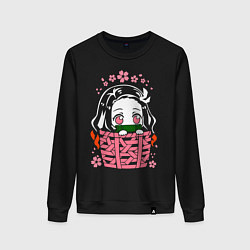 Свитшот хлопковый женский Nezuko Kamado, цвет: черный