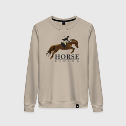 Свитшот хлопковый женский HORSE RIDING, цвет: миндальный