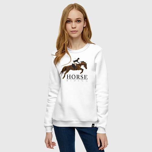 Женский свитшот HORSE RIDING / Белый – фото 3