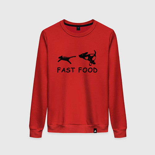 Женский свитшот Fast food черный / Красный – фото 1