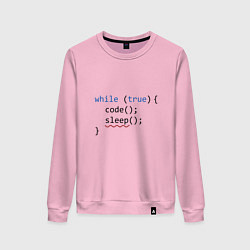 Свитшот хлопковый женский Code - sleep, цвет: светло-розовый