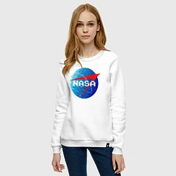 Свитшот хлопковый женский NASA Pixel, цвет: белый — фото 2