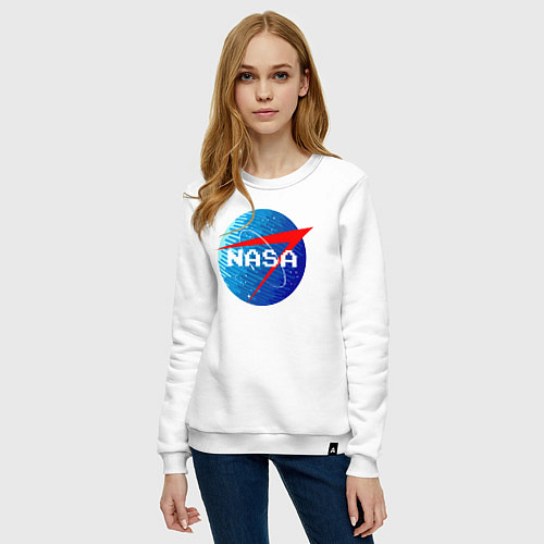 Женский свитшот NASA Pixel / Белый – фото 3