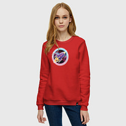 Свитшот хлопковый женский SPACE ROCKET, цвет: красный — фото 2