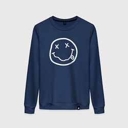 Свитшот хлопковый женский NIRVANA, цвет: тёмно-синий