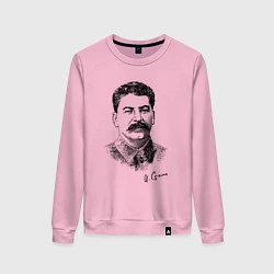 Свитшот хлопковый женский Товарищ Сталин, цвет: светло-розовый