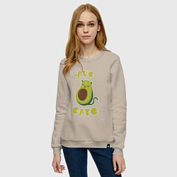 Свитшот хлопковый женский AvoCato, цвет: миндальный — фото 2