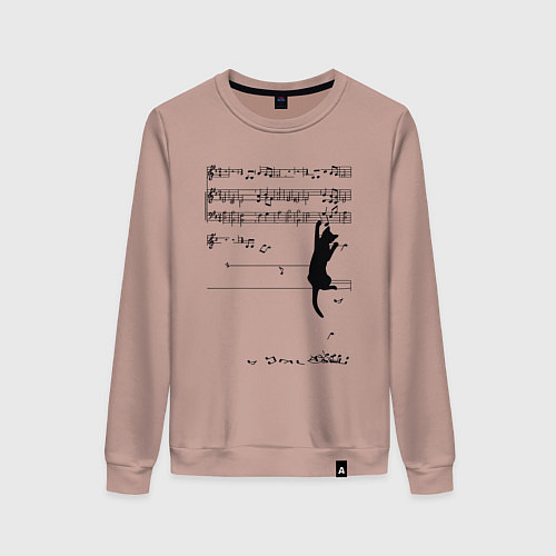 Женский свитшот Music cat / Пыльно-розовый – фото 1