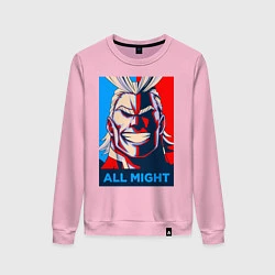 Свитшот хлопковый женский MY HERO ACADEMIA All might, цвет: светло-розовый