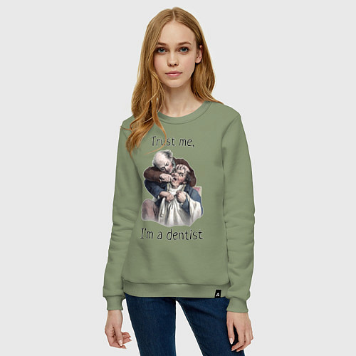 Женский свитшот Trust me, I'm a dentist / Авокадо – фото 3
