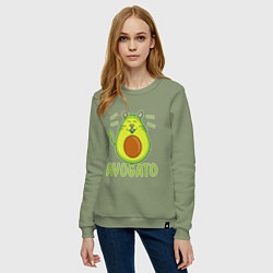 Свитшот хлопковый женский AVOGATO, цвет: авокадо — фото 2