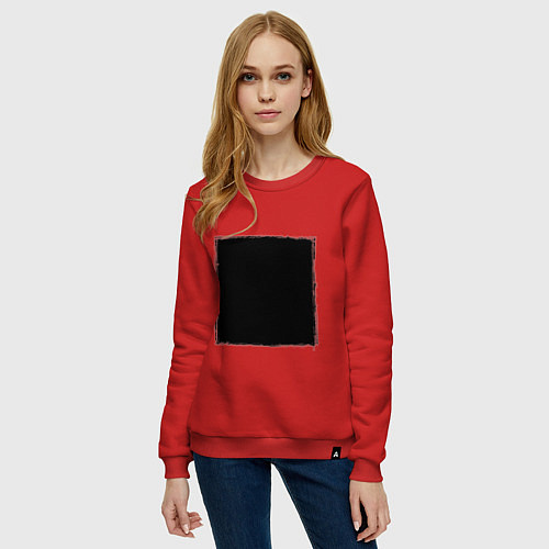Женский свитшот ЧЕРНЫЙ КВАДРАТ / Красный – фото 3