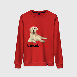 Свитшот хлопковый женский Labrador Mom, цвет: красный