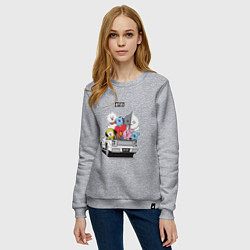 Свитшот хлопковый женский BT21, цвет: меланж — фото 2