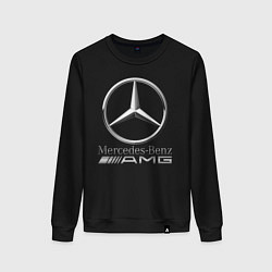 Свитшот хлопковый женский MERCEDES-BENZ AMG, цвет: черный