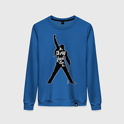 Свитшот хлопковый женский Queen - The Show Must Go On, цвет: синий