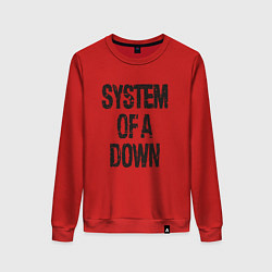 Свитшот хлопковый женский System of a down, цвет: красный