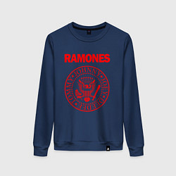 Свитшот хлопковый женский RAMONES, цвет: тёмно-синий