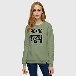 Свитшот хлопковый женский ACDC highway to hell, цвет: авокадо — фото 2