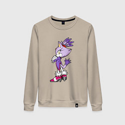 Свитшот хлопковый женский SONIC Кошка Блейз, цвет: миндальный