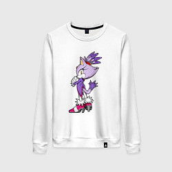 Свитшот хлопковый женский SONIC Кошка Блейз, цвет: белый